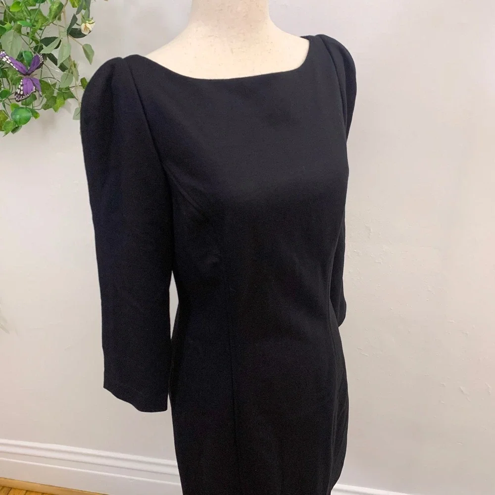 Diane von Furstenberg Arita Black Puff Sleeve Mini Dress‎ Size 12